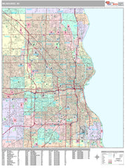 Premium Style Wall Map of Milwaukee, WI. by Market Maps