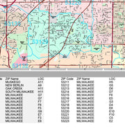 Premium Style Wall Map of Milwaukee, WI. by Market Maps