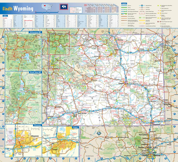 Wyoming Wall Map by Globe Turner