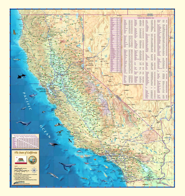 California Decorative Wall Map