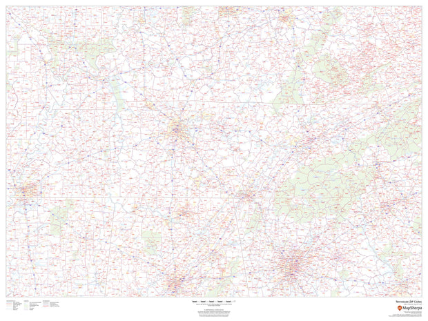 Tennessee Zip Code Map – American Map Store