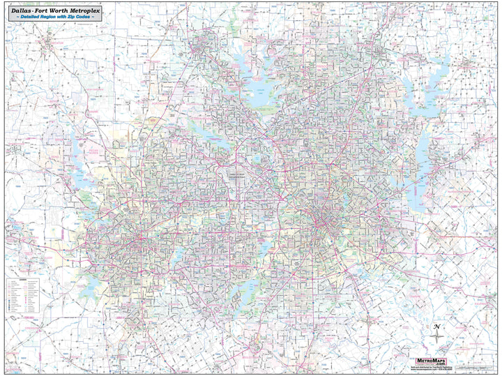 DFW Regional Area Major Arterial Wall Map